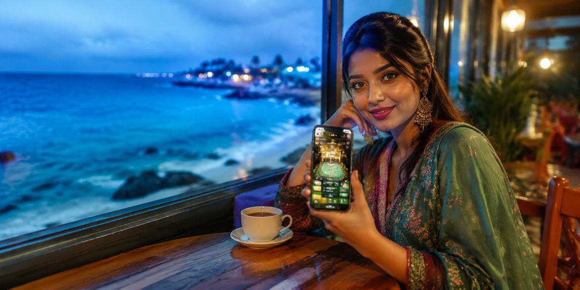 সেন্ট মার্টিনে মোবাইলে h610m পুরস্কার ড্যাশবোর্ড ব্যবহার করছেন একজন বাংলাদেশি